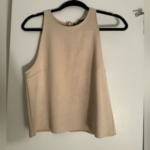 Beige tank top suede shirt